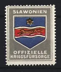 Reklamemarke Slawonien, Offizielle Kriegsfürsorge, Wappen mit Hund und Stern