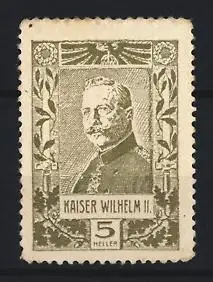 Reklamemarke Kaiser Wilhelm II, Adler und Porträt