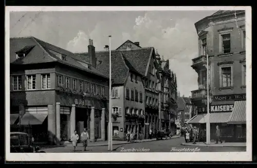 AK Zweibrücken, Hauptstrasse, Geschäft Kaiser`s