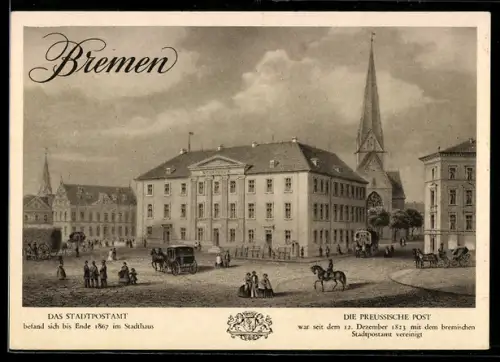 AK Ganzsache PP 122 C 63/01: Bremen, Briefmarken-Werbeschau 1937 für das WHW, Stadtpostamt