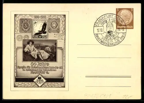 AK Ganzsache PP 122 C101: Frankfurt a. M., 60 Jahre Verein für Briefmarkenkunde e.V., Goethe in Italien, 