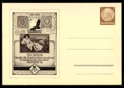 AK Frankfurt /Main, 60 Jahre Verein für Briefmarkenkunde, Goethe in Italien, , Ganzsache