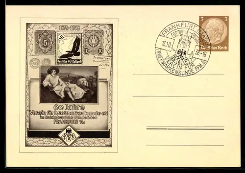 AK Frankfurt /Main, 60 Jahre Verein für Briefmarkenkunde, Goethe in Italien, , Ganzsache