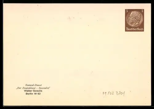 AK Ganzsache Stempel-Dienst Der Deutschland Spezialist Walter Goecks