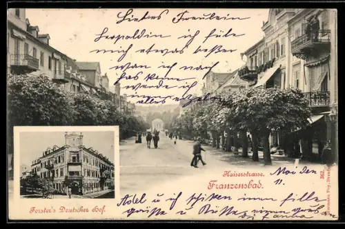 AK Franzensbad, Forsters Deutscher Hof Gasthaus, Kaiserstrasse
