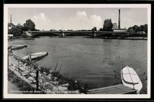 AK Christianstadt am Bober, Blick auf die Boberbrücke