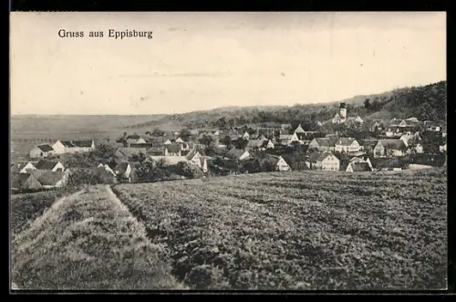 AK Eppisburg, Teilansicht mit Kirche