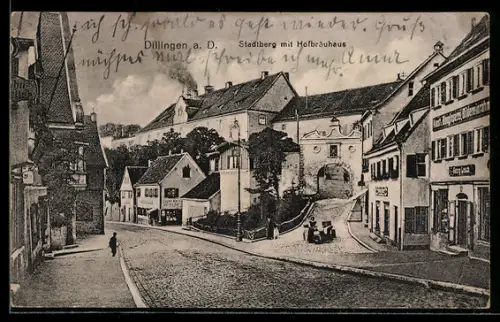 AK Dillingen a. D., Stadtberg mit Gasthof Hofbräuhaus