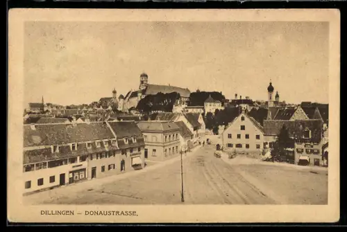AK Dillingen, Blick auf die Donaustrasse