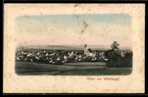 AK Wittislingen, Teilansicht mit Kirche