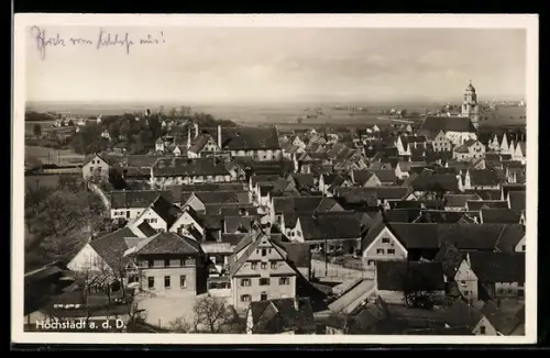 AK Höchstädt a. d. D., Teilansicht mit Kirche