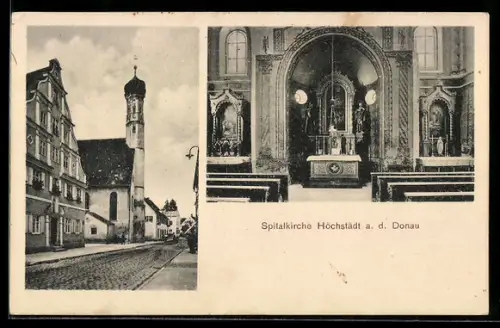 AK Höchstädt a. d. Donau, Spitalkirche, Innenansicht