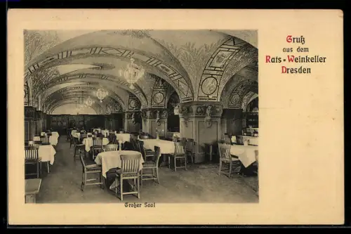 AK Dresden, Gasthaus im Rats-Weinkeller, Grosser Saal