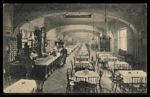 AK Dresden, Grand-Restaurant und Cabaret Spatenbräu, Waisenhausstrasse18, Innenansicht