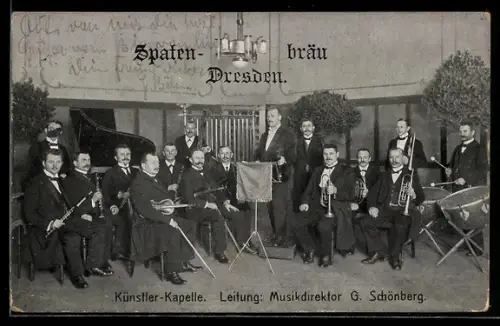 AK Dresden, Gasthaus Spatenbräu, Künstler-Kapelle