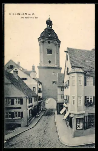 AK Dillingen a. D., Strassenpartie Am mittleren Tor