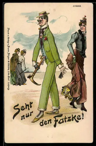 Künstler-AK Bruno Bürger & Ottillie Nr. 6868: Frauen schauen einem Mann hinterher