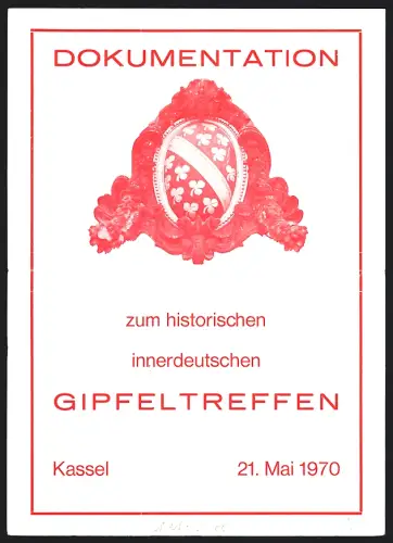 Klapp-AK Kassel, Innerdeutsches Gipfeltreffen 21. Mai 1970, Bundeskanzler Willy Brandt trifft Willy Stoph
