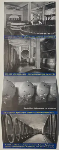 Klapp-AK Frankfurt-Rödelheim, Äpfelwein und Apfelsaft der Firma Ph. Possmann, Lagerfässer, Lkw-Transport