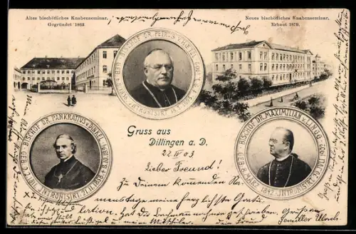 AK Dillingen a. D., Altes bischöfliches Knabenseminar, Gegründet 1862, Bischof Dr. Maximilian von Lingg
