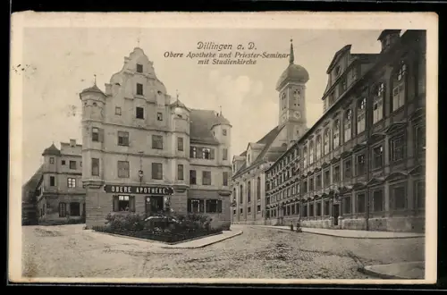 AK Dillingen a. D., Obere Apotheke und Priester-Seminar mit Studienkirche
