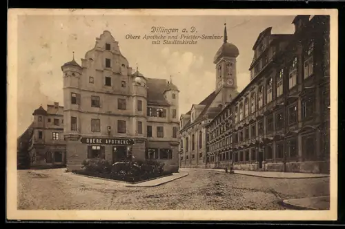 AK Dillingen a. D., Obere Apotheke und Priester-Seminar mit Studienkirche