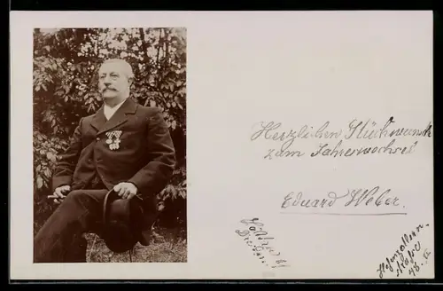 Foto-AK betagter Herr mit K.u.k. Orden & Spange