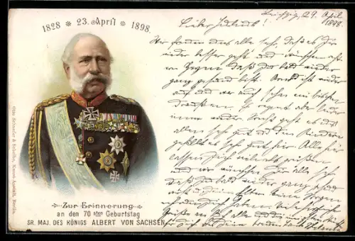 AK Portrait König Albert von Sachsen in Paradeuniform mit Ordensspange