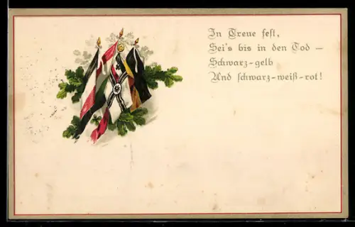 AK Zweibund Flaggen nebst Propagandaspruch