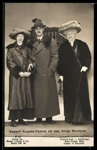 AK Kaiserin Auguste Victoria Königin von Preussen mit dem hohen Brautpaar