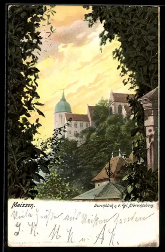 AK Meissen, Blick Richtung Königliche Albrechtsburg