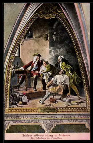 AK Meissen, Schloss Albrechtsburg, Erfindung des Porzellans