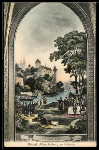 AK Meissen, Königliche Albrechtsburg, Blick auf das Schloss