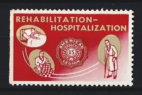 Reklamemarke Rehabilitation-Hospitalization, US-American Legion-Symbol