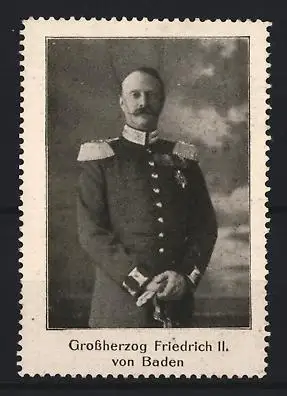 Reklamemarke Baden, Grossherzog Friedrich II., Porträt des Grossherzogs