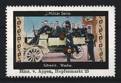 Reklamemarke Schweiz, Militär Serie, Wache auf Fahrzeug