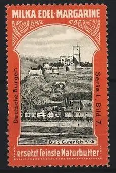 Reklamemarke Burg Gutenfels, Milka Edel-Margarine, Deutsche Burgen Serie I