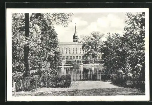 AK Weimar, am Teich vor der Weimarhalle