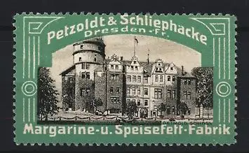 Reklamemarke Dresden, Petzoldt & Schliephacke Margarine & Speisefett, Schloss Detmold