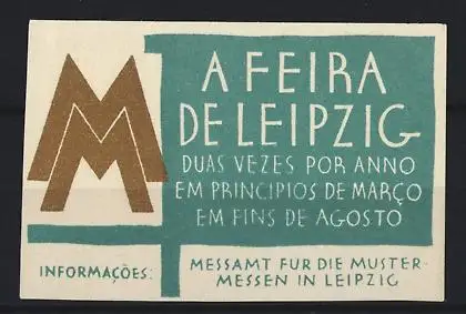 Reklamemarke Leipzig, A Feira de Leipzig, Mustermesse, Messe-Logo