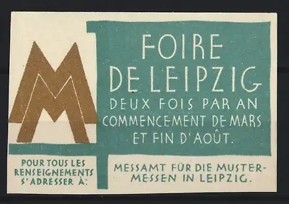 Reklamemarke Leipzig, Foire de Leipzig, Mustermesse-Symbol