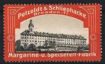 Reklamemarke Dresden, Petzoldt & Schliephacke Margarine & Speisefett, Schloss Rudolstadt