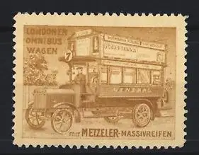 Reklamemarke London, Bus General, Londoner Omnibuswagen, Metzeler-Massivreifen