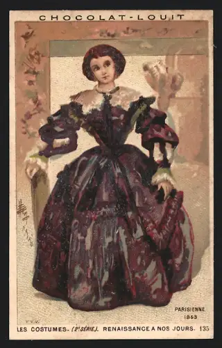 Sammelbild Chocolat Louit, Les Costumes, 2e série, Renaissance a nos Jours