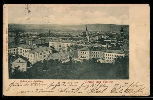 AK Brünn / Brno, Brünn vom Spielberg gesehen