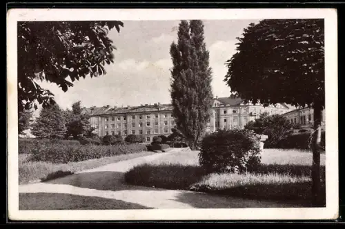 AK Prerau, Schloss mit Gartenanlage