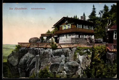 AK Heuscheuer, Schweizerhaus in der Aussenansicht