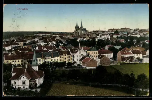 AK Chrudim, Totalansicht mit Kirche