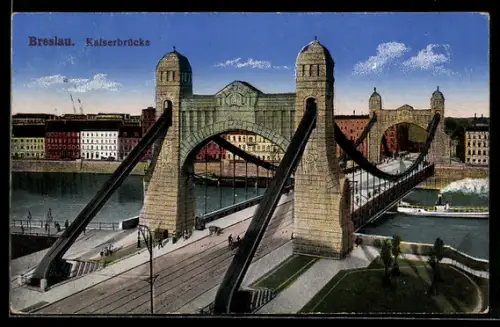AK Breslau, Die Kaiserbrücke