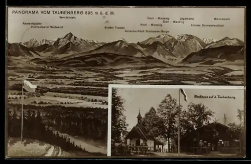 AK Taubenberg, Panorama, Gaststätte Blockhaus auf d. Taubenberg